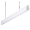Maxi Curve Aluminium Dimmable LED Linear Pendant Light with Frosted Diffuser, 48W, 4000K, White