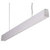 Maxi Curve Aluminium Dimmable LED Linear Pendant Light with Opal Diffuser, 24W, 3000K, Silver