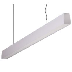 Maxi Curve Aluminium Dimmable LED Linear Pendant Light with Opal Diffuser, 24W, 3000K, Silver
