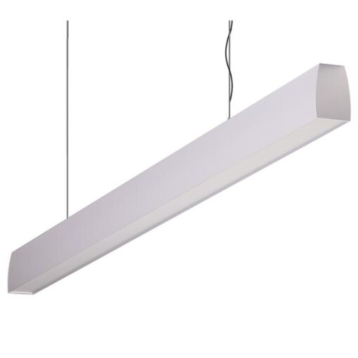 Maxi Curve Aluminium Dimmable LED Linear Pendant Light with Opal Diffuser, 24W, 3000K, Silver