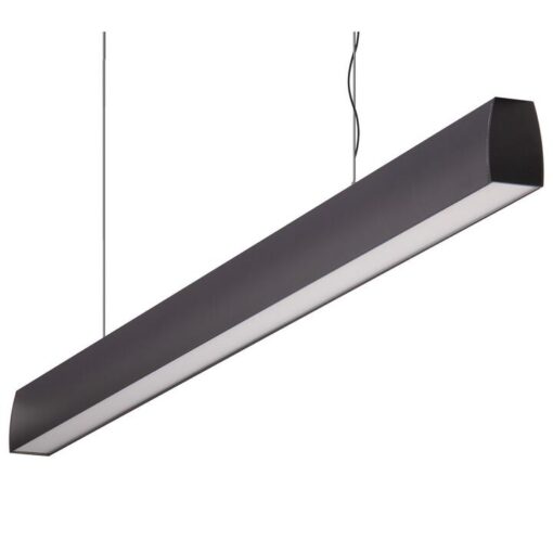 Maxi Curve Aluminium Dimmable LED Linear Pendant Light with Opal Diffuser, 34W, 3000K, Black