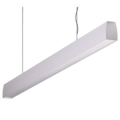 Maxi Curve Aluminium Dimmable LED Linear Pendant Light with Prismatic Diffuser, 34W, 3000K, Silver