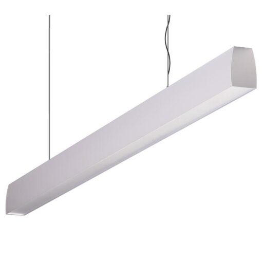 Maxi Curve Aluminium Dimmable LED Linear Pendant Light with Prismatic Diffuser, 34W, 3000K, Silver