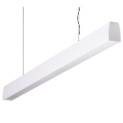 Maxi Curve Aluminium Dimmable LED Linear Pendant Light with Prismatic Diffuser, 34W, 4000K, White