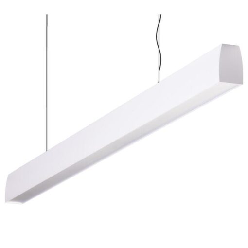 Maxi Curve Aluminium Dimmable LED Linear Pendant Light with Prismatic Diffuser, 34W, 4000K, White