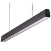 Maxi Curve Aluminium Dimmable LED Linear Pendant Light with Prismatic Diffuser, 48W, 4000K, Black