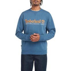 Men's Established 1973 Embroidered Logo Crew Neck Sweatshirt Blue