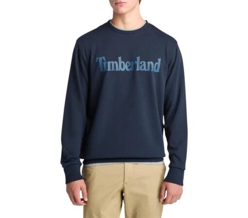 Men's Northwood Wordmark Logo Brushback Crew Neck Sweatshirt Blue