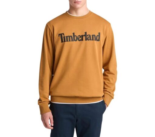 Men's Northwood Wordmark Logo Brushback Crew Neck Sweatshirt Wheat