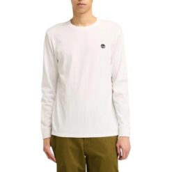 Men's Oyster River Chest Logo Long-Sleeve T-Shirt White
