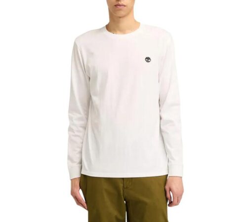 Men's Oyster River Chest Logo Long-Sleeve T-Shirt White