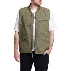 Men's Washed Canvas Vest Green