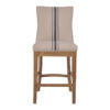 Minas Linen & Oak Counter Stool, Blue Stripe