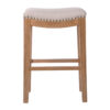 Minas Linen & Oak Saddle Counter Stool, Plain