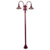 Monaco Italian Made IP43 Exterior Post Light, 2 Light, 238cm, Burgundy