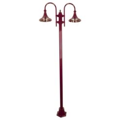 Monaco Italian Made IP43 Exterior Post Light, 2 Light, 238cm, Burgundy