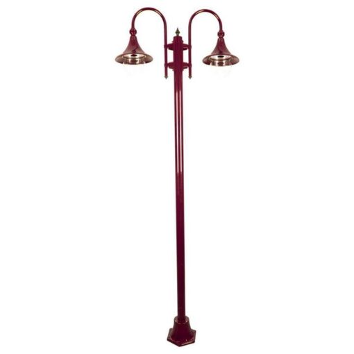 Monaco Italian Made IP43 Exterior Post Light, 2 Light, 238cm, Burgundy