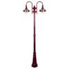 Monaco Italian Made IP43 Exterior Post Light, 2 Light, 240cm, Burgundy