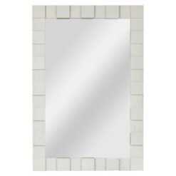Monument Oak Timber Frame Wall Mirror, 105cm, White