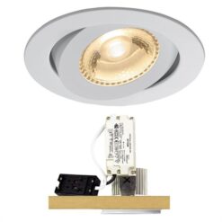 Nemo Adjustable 3000K 6W LED Downlight - White (Oriel Lighting) (UA4651WH)