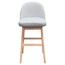 Oakridge Fabric Swivel Bar Stool, Off White / Oak