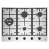 Omega 70cm Gas Cooktop with Wok Burner - Stainless Steel