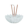 Orvieto Marble Flower Incense Holder, White