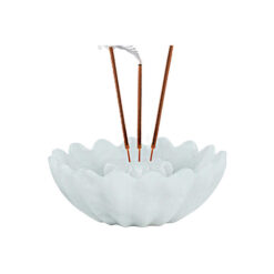 Orvieto Marble Flower Incense Holder, White