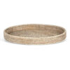 Paume Handcrafted Rattan Oval Tray, White Wash