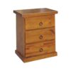 Promo New Zealand Pine Timber 3 Drawer Bedside Table, Blackwood