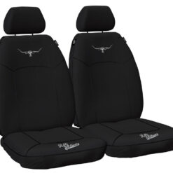 R.M. Williams Black Expander Fit Canvas Seat Covers, Size 30