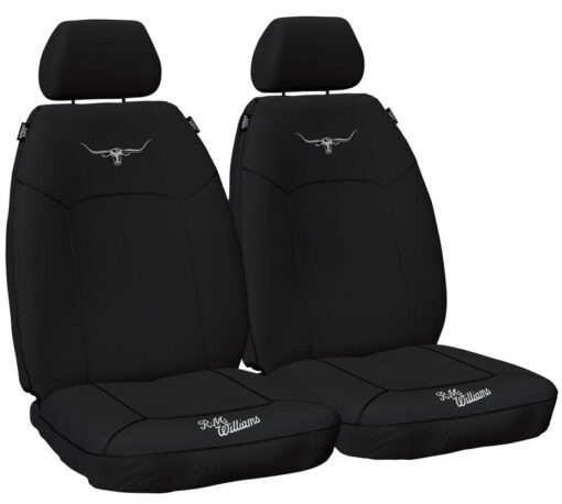 R.M. Williams Black Expander Fit Canvas Seat Covers, Size 30