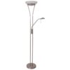 Reed LED Mother & Child Metal Floor Lamp, Satin Chrome