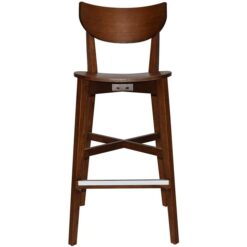 Rialto Commercial Grade Timber Bar Stool, Timber Seat, Light Walnut