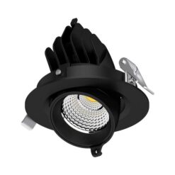Scoop Aluminium DALI Dimmable LED Gimbal Downlight, 13W, CCT, Black