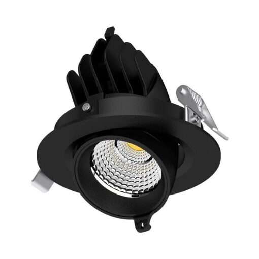 Scoop Aluminium DALI Dimmable LED Gimbal Downlight, 13W, CCT, Black