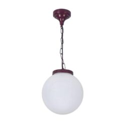 Siena Italian Made IP43 Indoor / Outdoor Pendant Light, 25cm, Burgundy