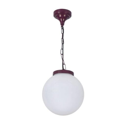 Siena Italian Made IP43 Indoor / Outdoor Pendant Light, 25cm, Burgundy