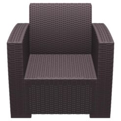 Siesta Monaco Commercial Grade Resin Wicker Outdoor Armchair, Chocolate