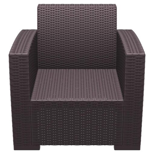Siesta Monaco Commercial Grade Resin Wicker Outdoor Armchair, Chocolate
