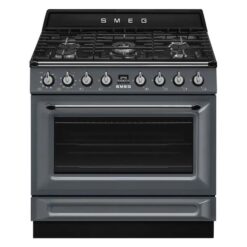 Smeg 90cm Victoria Dual Fuel Pyro Freestanding Cooker - Slate Grey