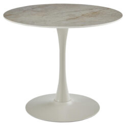Sovia Ceramic Top Round Dining Table, 90cm, Rocky