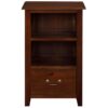 Tasmania Mahogany Timber Single Drawer Side Table with Shelf, Mahogany