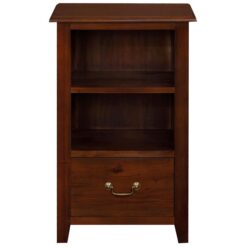 Tasmania Mahogany Timber Single Drawer Side Table with Shelf, Mahogany