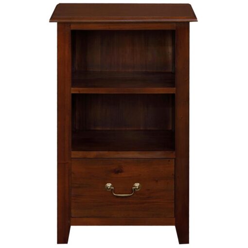 Tasmania Mahogany Timber Single Drawer Side Table with Shelf, Mahogany