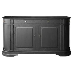 William John Oak Timber 2 Door 3 Drawer Sideboard, 165cm, Black Oak