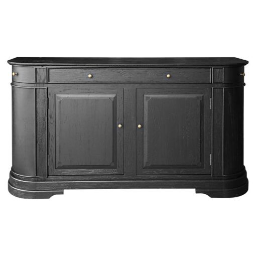 William John Oak Timber 2 Door 3 Drawer Sideboard, 165cm, Black Oak