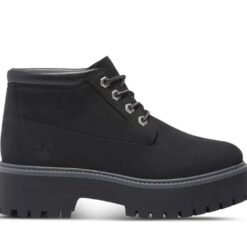 Women's Stone Street Premium Platform Waterproof Chukka Black 5 US Womens