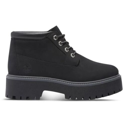 Women's Stone Street Premium Platform Waterproof Chukka Black 5 US Womens