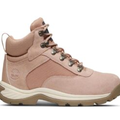Women's White Ledge Mid Lace Up Waterproof Hiking Boot Pink 5 US Womens